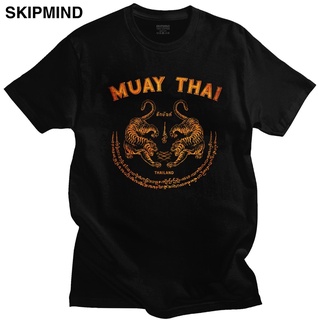 เสื้อยืดสีขาวเสื้อยืดแขนสั้น ผ้าฝ้าย พิมพ์ลายเสือไทย สําหรับผู้ชายS-4XL