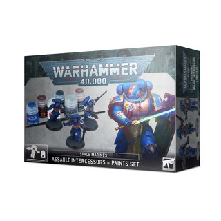 Citadel: Games Workshop: Space Marines: Assault Intercessors + Paints Set - สีอะคริลิคสำหรับทาโมเดล