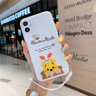 เคสโทรศัพท์มือถือ ลายการ์ตูนหมีพูห์ พร้อมสายคล้อง สําหรับ Samsung Galaxy A73 A53 A33 A23 A13 A03S A03 Core S22 Plus Ultra A02 A52 A72 A22 A02S A12 A42 A32 A11 A31 A51 A71 A21S A30 A50 A50S A30S A70