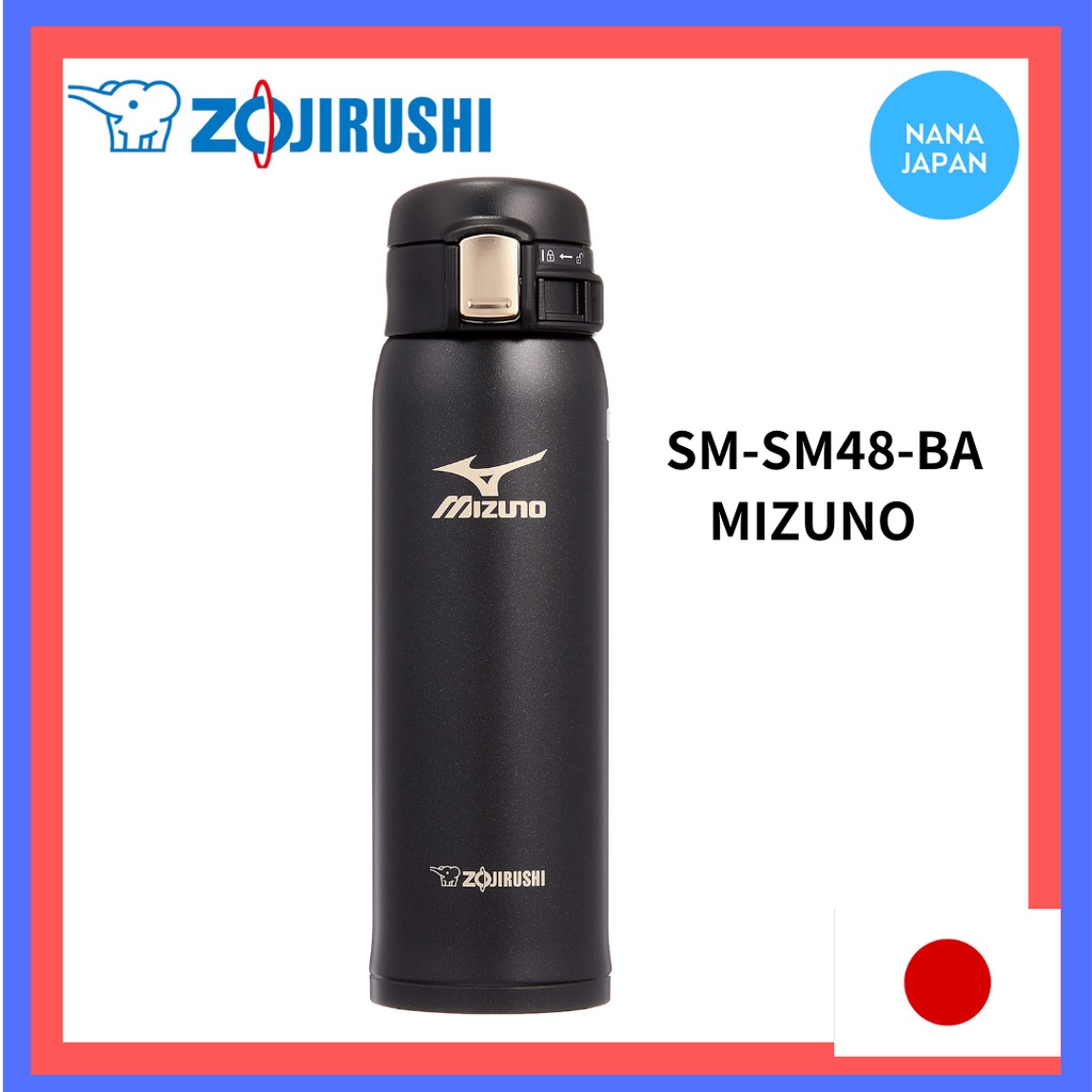 mizuno-จากญี่ปุ่น-zojirushi-sm-sm48-ba-ขวดน้ําดื่มสแตนเลสน้ําหนักเบา-480-มล-สีดํา