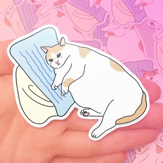 ภาพหน้าปกสินค้าสติ๊กเกอร์ ไดคัทกันน้ำ ลายมีมแมว Sad Cat Meme Die Cut Sticker แบรนด์ Chonky Goods by Ping Hatta. Studio ซึ่งคุณอาจชอบสินค้านี้