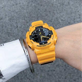 นาฬิกา Casio นาฬิกาข้อมือของแท้ Casio G-SHOCK รุ่น GA-100A-9Aแฟชั่นลำลองสำหรับบุรุษนาฬิกาแตนแตนเลสรุ่น