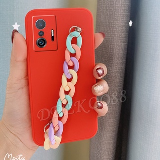 เคสโทรศัพท์ Xiaomi Mi 11T / Mi 11T Pro / Mi 10T / Mi 10T Pro Casing Rainbow Bracelet Simple Skin Feel TPU Softcase Color Silicone Back Cover เคส Mi11T Pro Phone Case