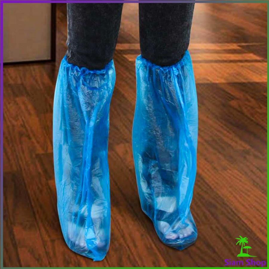 ภาพหน้าปกสินค้าถุงคลุมรองเท้ากันน้ำ ถุงครอบรองเท้ากันฝน กันเพรียง ถุงพลาสติกกันลื่น สำหรับสวมรองเท้า พร้อมส่ง Disposable foot cover จากร้าน siamoutdoor บน Shopee