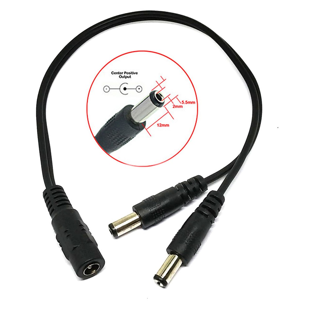 ภาพหน้าปกสินค้าDC Power Cable Jack 1 Female To 2 Male plug Splitter Adapter RGB Controller Cable For CCTV Camera LED Strip Light