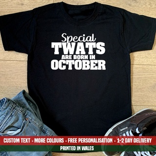 เสื้อยืดผ้าฝ้ายพิมพ์ลายขายดี เสื้อยืด พิมพ์ลาย Novelty Special Twats Are Born In October Uncle Legends สําหรับผู้ชาย จัด