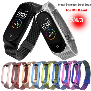 สายรัดนาฬิกาข้อมือ โลหะ สำหรับ Mi Band 3 4 5  Xiao Mi Correa Xiomi Mi Band 2 Official Mi Band