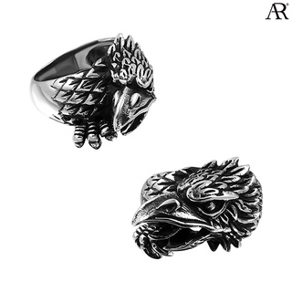 ANGELINO RUFOLO Ring ดีไซน์ Eagle Head แหวนผู้ชาย Stainless Steel 316L(สแตนเลสสตีล)คุณภาพเยี่ยม สีเงิน