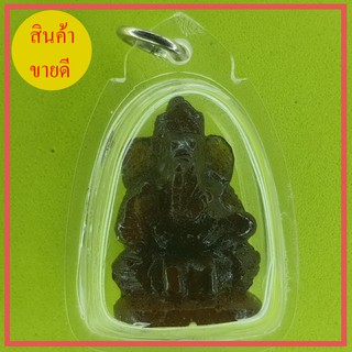 พระพิฆเนศจิ๋ว เนื้อแร่น้ำพี้   เลี่ยมกรอบ