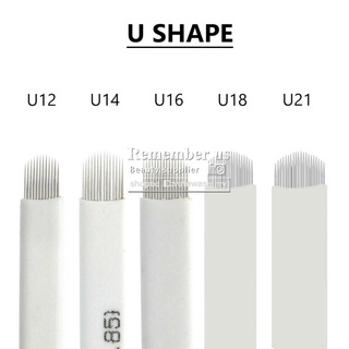 【พร้อมส่งภายใน 24 ชั่วโมง】เครื่องสักคิ้ว U Shape U12 U14 U16 U18 U21 สีขาว สําหรับแต่งหน้าถาวร 1 ชิ้น