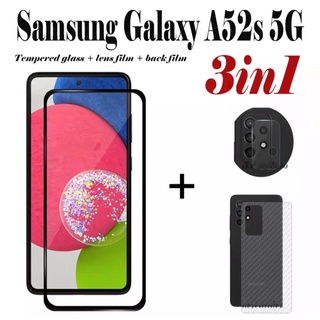 ส่งจากไทย ฟิล์ม3in1 Samsung A52S A32 A52 A72 A22 ฟิล์มเลนส์กล้อง ฟิล์มกระจกเต็มจอ ฟิล์มหลัง ฟิล์มกันกระแทกขอบดำ