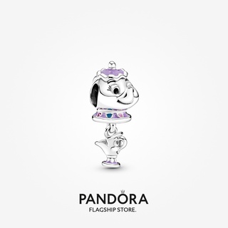 Pandora จี้ตุ๊กตาดิสนีย์ Beauty and the Beast Mrs. DIY จี้ห้อยกระถางต้นไม้ และชิป p526