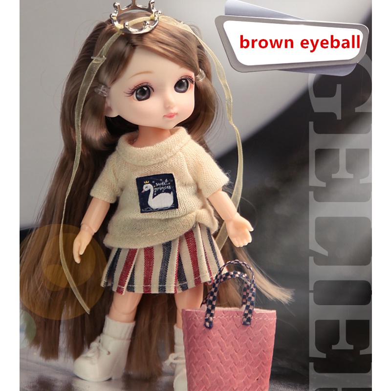 ภาพสินค้าตุ๊กตา Bjd ข้อต่อขยับได้ ขนาด 16 ซม. 13 ข้อต่อ คุณภาพสูง พร้อมเสื้อผ้า และแว่นตา ของเล่นสําหรับเด็กผู้หญิง จากร้าน hahahaha.th บน Shopee ภาพที่ 3