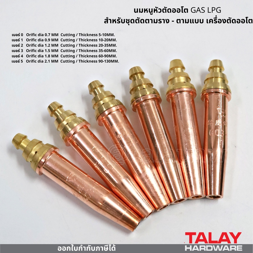 นมหนูหัวตัดออโต แก๊ส LPG สำหรับชุดตัดตามราง - ตามแบบ เครื่องตัดออโต