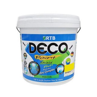 สีน้ำทาภายใน DECO SHIELD PLUS+ BASE D ด้าน 2.5 แกลลอน สีนํ้ามาตรฐานคุณภาพจาก RTB โดย DECO PAINT เป็นสีทาภายนอกและภายใน ผ