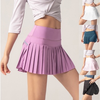 ✨รุ่นใหม่✨YOGA-025 (DK09) กางเกงกระโปรงออกกำลังกาย Sport skirt มีซับกางเกง✅ เนื้อผ้าระบายอากาศได้ดี สวมใส่สบาย
