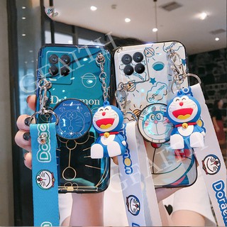 เคสโทรศัพท์ Realme 8 5G７Pro X7 Pro 6i 6 Pro 5i 5s 5 Pro Phone Case Blu-ray Doraemon Cartoon Doll Bracket With Fashion Letter Strap Cover Realme8