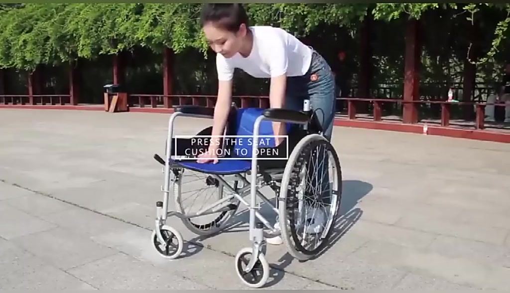 รับประกัน-2-ปี-เก้าอี้รถเข็น-วีลแชร์พับได้-wheelchair-รถเข็นผู้ป่วย-พกพาสะดวก-เหมาะสำหรับผู้สูงอายุ-ผู้ป่วย-คนพิการ-tra