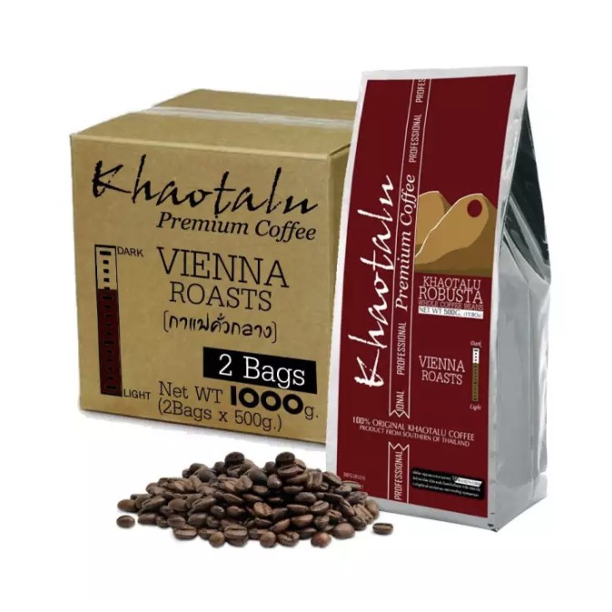 khaotalu-premium-coffee-กาแฟเขาทะลุ-เมล็ดกาแฟ-คั่วกลาง-vienna-roasts-2ถุง-รวม-1000g