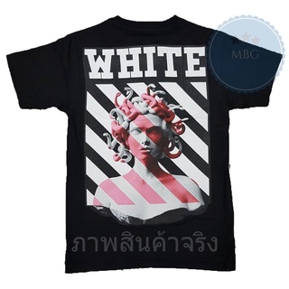 OW เสื้อยืด คอกลม แขนสั้น แฟชั่น ออฟไวท์ off white medusa เมดูซ่า ลูกศร arrow เสื้อยืดคอกลม