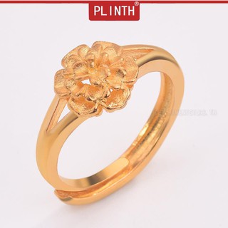 PLINTH 24K ดอกไม้เปิดแหวนทองดอกไม้แฟชั่น2157