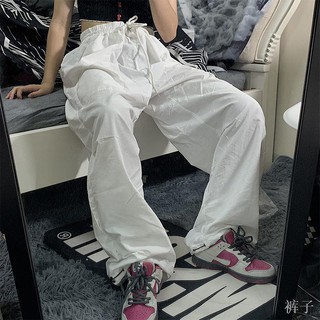 ภาพหน้าปกสินค้าTAC กางเกงหลวมหญิงเกาหลี INS สตรีทหลายกระเป๋ากางเกงลำลองสีขาวทั้งหมดตรงกับ bf ลมกางเกงขากว้างกางเกงขายาวกางเกงขายาว < ที่เกี่ยวข้อง