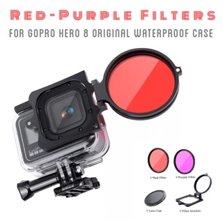 สินค้า Gopro11 10 9 8 Filter for Original Waterproof Housing GoPro Hero ชุดฟิลเตอร์สำหรับเคสกันน้ำแท้ Gopro Purple Red Filters