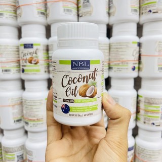 สินค้า NBL Nubolic Coconut Oil น้ำมันมะพร้าวสกัดเย็น 1000mg. ของแท้​100% (1 กระปุก 60 เม็ด)