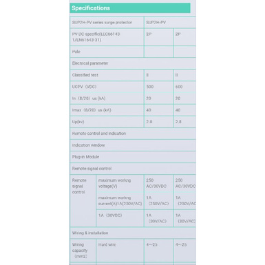 surge-protection-ป้องกันไฟกระชากระบบดีซี-ดีซีเซอร์จ-500v-suntree-sup2h-pv