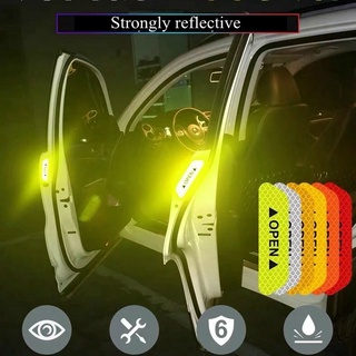 สติกเกอร์สะท้อนแสง ป้องกันการชนประตูรถยนต์ เพื่อความปลอดภัย 4 ชิ้น