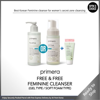 🇰🇷 [โปรโมชั่น] Primera FREE &amp; FEMININE CLEANSER คลีนเซอร์ เจล ชนิดโฟมนุ่ม พร้อมของขวัญ