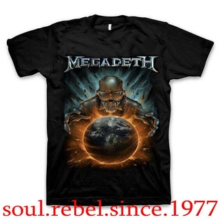Tee เสื้อยืดผู้หญิง เสื้อคนอ้วนผญ - Tees ปกติ Megadeth โลหะหนักพังก์ร็อค T พิมพ์ฮิปสเตอร์ Tshirt