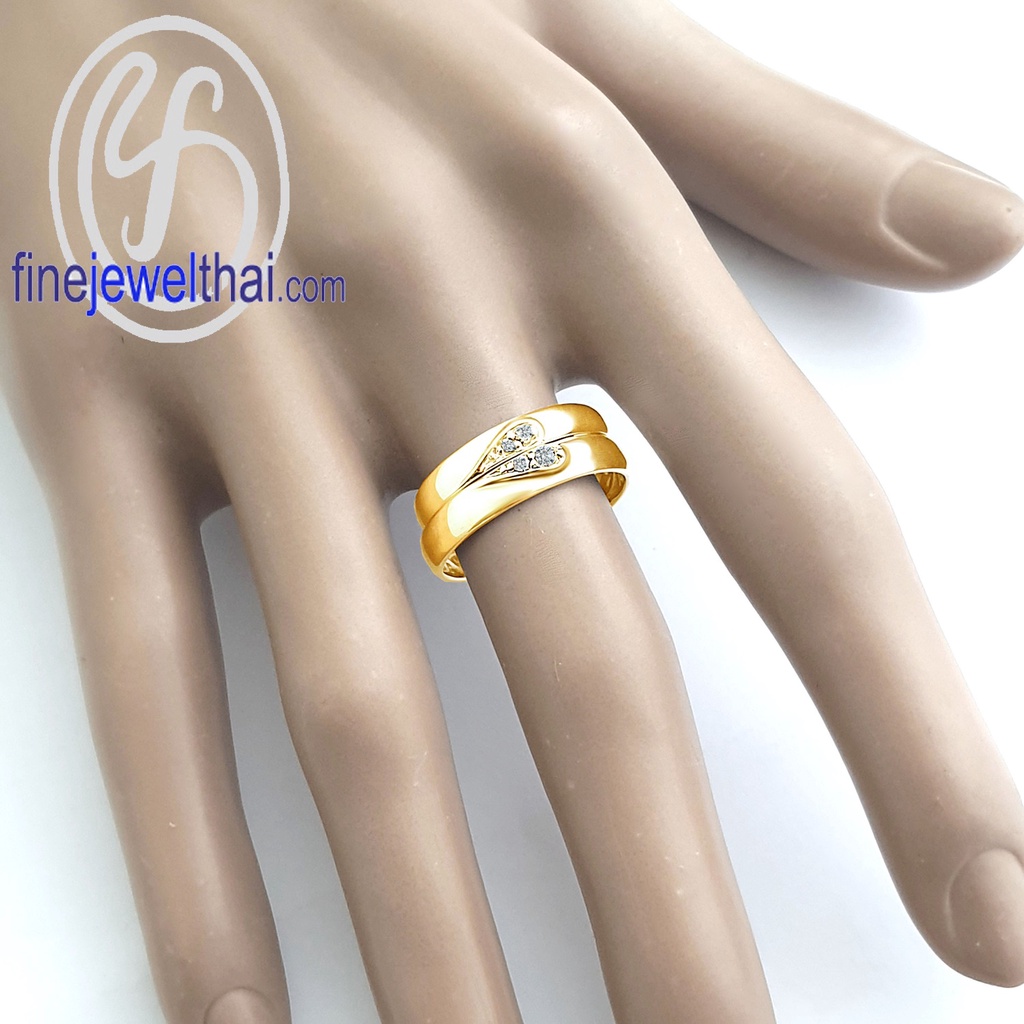 finejewelthai-แหวน-แหวนคู่-แหวนเพชร-เพชรสังเคราะห์-แหวนเงินแท้-couple-diamond-cz-silver-ring-gift-set133