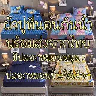 ภาพหน้าปกสินค้า(สินค้าพร้อมส่ง)ผ้าปูที่นอนกันน้ำ กันฉี่ กันเปื้อน กันไรฝุ่น 3.5 ฟุต/5 ฟุต/6 ฟุต มีปลอกหมอนหนุน+หมอนข้างให้เลือกเพิ่มได้ ที่เกี่ยวข้อง