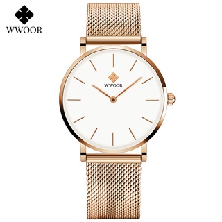 ภาพหน้าปกสินค้าWwoor นาฬิกาข้อมือควอตซ์แฟชั่น สายแสตนเลส กันน้ํา สีโรสโกลด์ หรูหรา สําหรับสตรี Mujer-8840 ที่เกี่ยวข้อง
