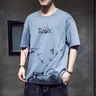 ภาพหน้าปกสินค้าเสื้อยืดลําลองสําหรับผู้ชายแขนสั้นคอกลมทรงหลวมสไตล์เกาหลี ที่เกี่ยวข้อง