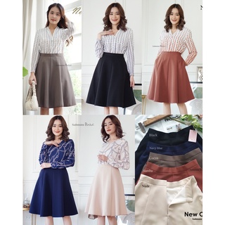 ภาพขนาดย่อของภาพหน้าปกสินค้าLuna Skirt 23" กระโปรงคุณภาพดี S/M/L/XL ซิปหลัง 9สี ทรงย้วย 8 ชิ้น กระโปรงทำงาน salmonspink จากร้าน mons2299 บน Shopee