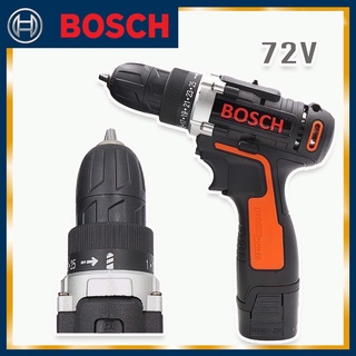 Bosch สว่านไร้สาย 2 ระบบ 72V เจาะไม้ เจาะเหล็ก ขันน็อตสกรู (Black Model Technology of Japan)