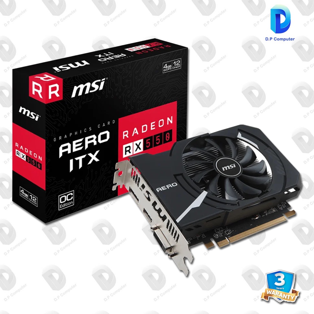 การ์ดจอ-msi-radeon-rx-550-aero-itx-4g-oc-สินค้าใหม่-รับประกัน-3-ปี