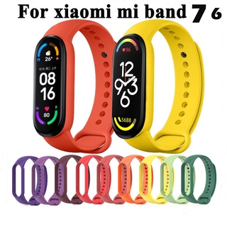 สายซิลิโคน for xiaomi mi band 7 6 สายรัดข้อมืออัจฉริยะ สายนาฬิกาข้อมือซิลิโคนสำหรับ for xiaomi Mi Band 7 6 5 4 Strap