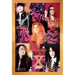 โปสเตอร์ รูปถ่าย วง ดนตรี ร็อก X-Japan エックス・ジャパン (1982-97) POSTER 24"x35" Inch Heavy Metal Taiji Toshi Yoshiki Hide V2