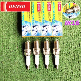 หัวเทียน โตโยต้า นิสสัน มาสด้า แบบทั่วไป หัวเทียน IK16  ยี่ห้อ Denso IRIDIUM แบบอิริเดียม ( 1 ชุด 4 หัว )