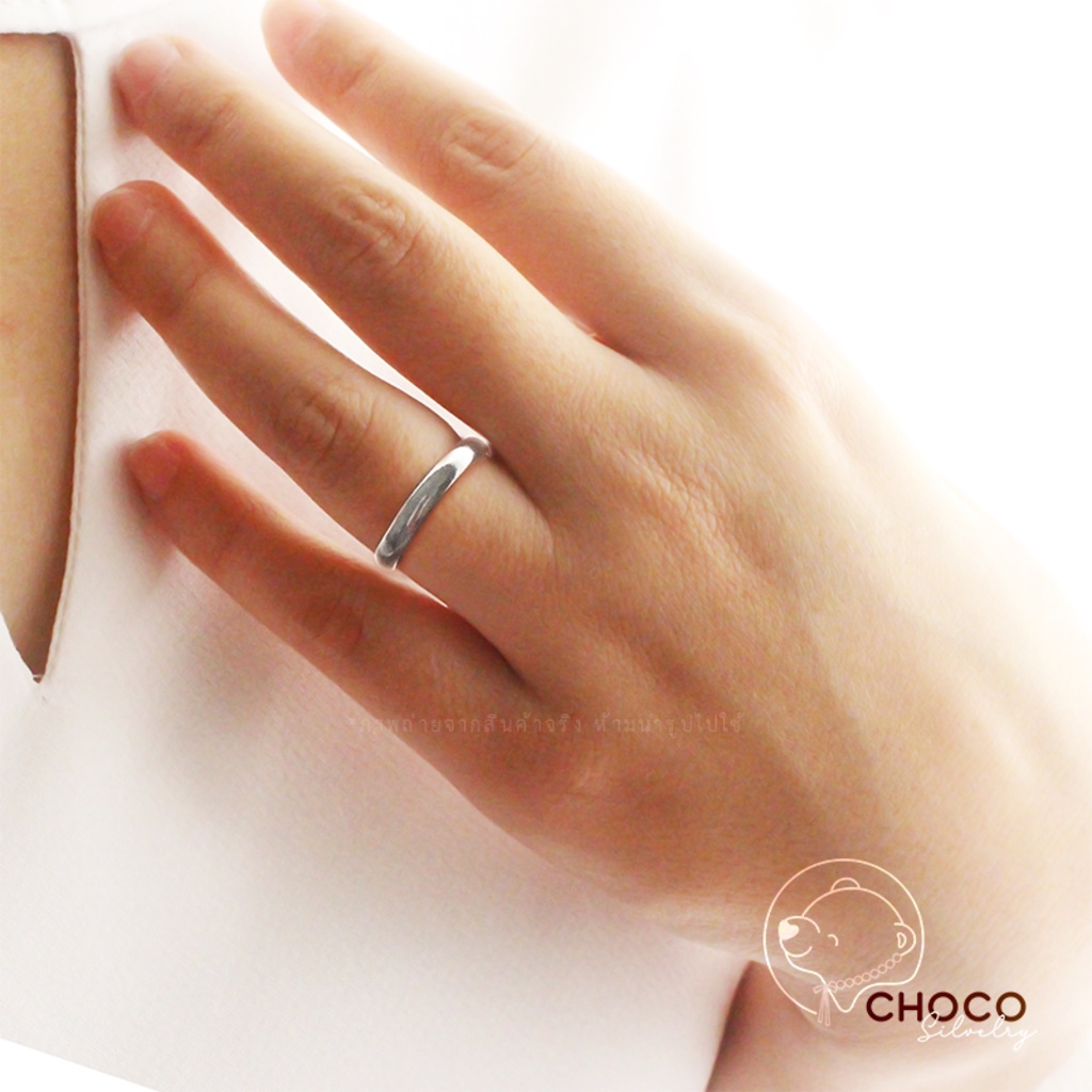 ภาพหน้าปกสินค้า(Silver925) แหวนเงินแท้ แหวน แหวนเกลี้ยง แหวนปลอกมีด Size: จากร้าน chocosilvelry บน Shopee