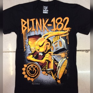 เสื้อยืดโอเวอร์ไซส์2022 เสื้อยืดแขนสั้นสีดํา rock band blink 182S-3XL