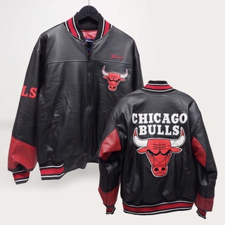 เสื้อแจ็กเก็ต หนังวัวแท้ NBA BULLS VINTAGE MITCHELL และเสื้อแจ็กเก็ต หนังนิ่ม น้ําหนักเบา