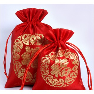 สินค้า 🍍🍍 PK  🍍🍍ถุงผ้าหูรูด  ถุงเครื่องประดับ  ถุงผ้าสีแดง  กระเป๋าอั่งเปา  ถุงผ้าหูรูดแบบจีนๆ