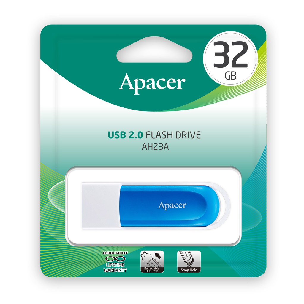 ภาพหน้าปกสินค้าApacer AH23A USB2.0 แฟลชไดร์ฟ 32GB (Apacer AP32GAH23AW-1) จากร้าน gadgetandit บน Shopee