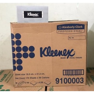 กระดาษเช็ดหน้า Kleenex 170 แผ่น จำนวน 1ลัง (36กล่อง) -รหัส 91000