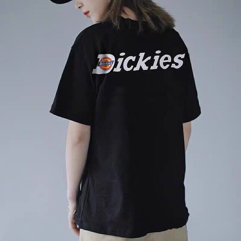 dickies-เสื้อยืดแขนสั้นผ้าฝ้ายทรงหลวมสําหรับผู้ชายผู้หญิง-เสื้อยืดผช-เท่ๆ-tflm