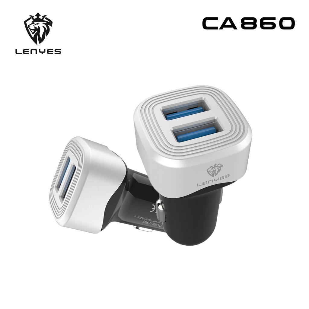 ซื้อ1แถม1-หัวชาร์จในรถ-lenyes-usb-รุ่น-ca860-car-charger-car-usb-dual-usb-fast-charge